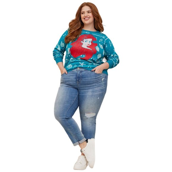 2X - DISNEY x TORRID - LITTLE MERMAID Ariel Fair Isle Sweater NEW - Picture 4 of 4